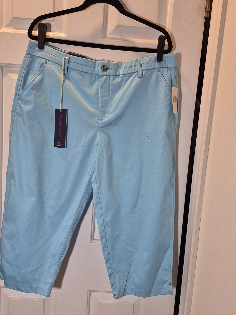 Women’s Light Blue Sateen Capris - Khakis & Co